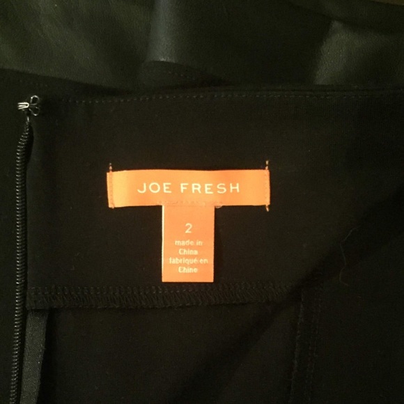 Black midi skirt with faux leather panels - Picture 5 of 11